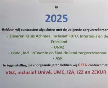 Gecontracteerde zorgverzekeraars 2025